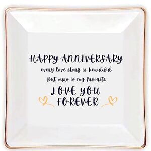 Happy Anniversary Jewelry Tray New Romantic Love You Forever Gift Trinket